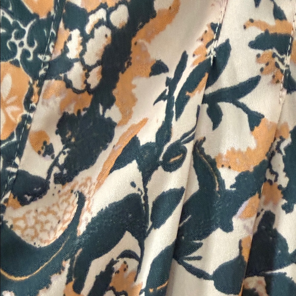 Free People Floral Wrap Blouse - Orange and Black - Picture 3 of 7